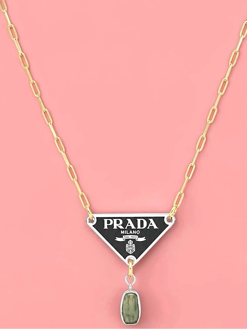 Authentic Repurposed Designer Zipper Pull Pendant Necklace 14K Gold Filled | 16"